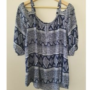 Torrid blue and white top